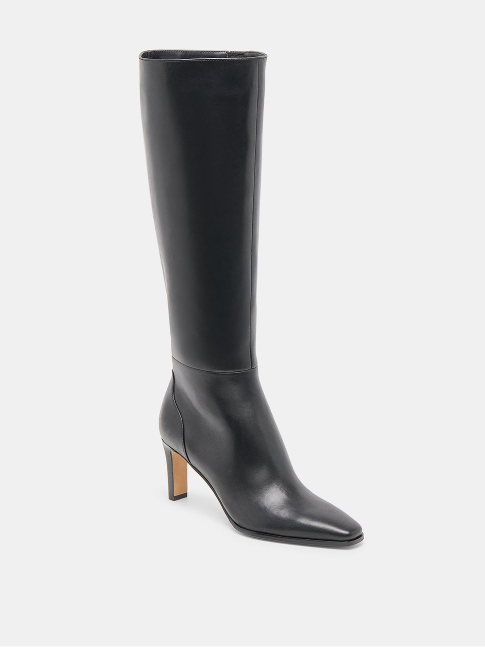 Dolce Vita Emmi Boots Black Knee-High Pointed Toe Leather Boot